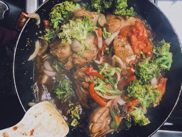 Frango xadrez rápido